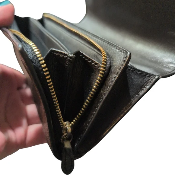 Coach Black Women's Wallet Preloved Zipper Broke Monogram Leather - Picture 8 of 12